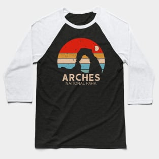 Arches National Park Utah - Vintage Sunset Baseball T-Shirt